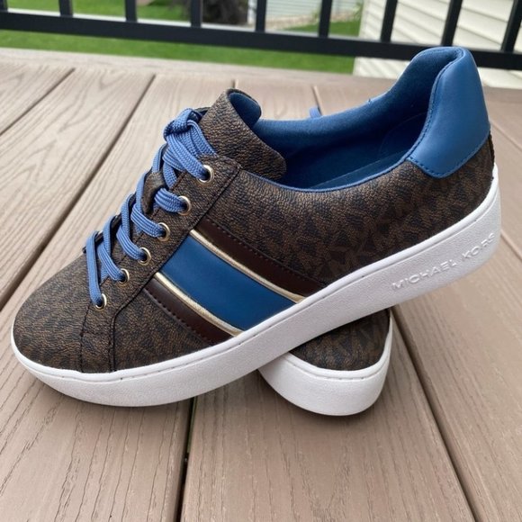 Michael Kors MK Womens Logo Stripe Sneaker Shoes - Picture 1 of 11